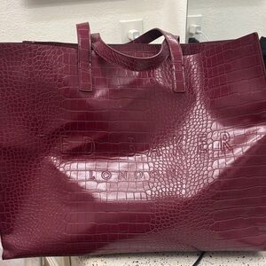 Ted Baker London Croc-Embossed Burgundy Tote